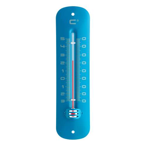 Blaues Metall-Innen- und Außenthermometer, Celsius-Skala, Wandmontage