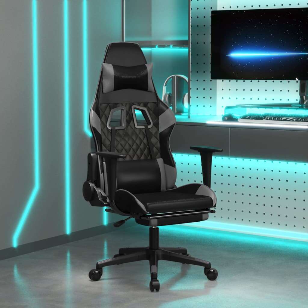 Vidaxl gamer szék - fekete-szürke 