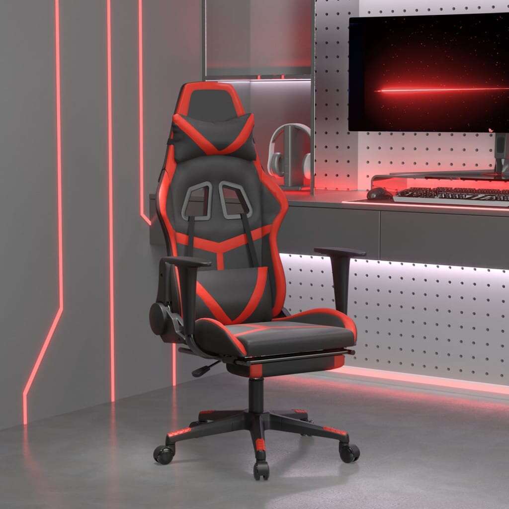 Vidaxl masszázs funkciós gamer szék - fekete-piros