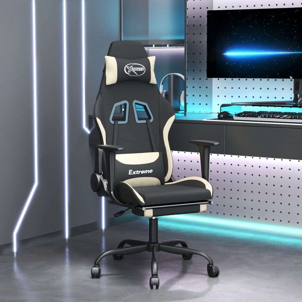 Vidaxl gamer szék - fekete-krémszínű