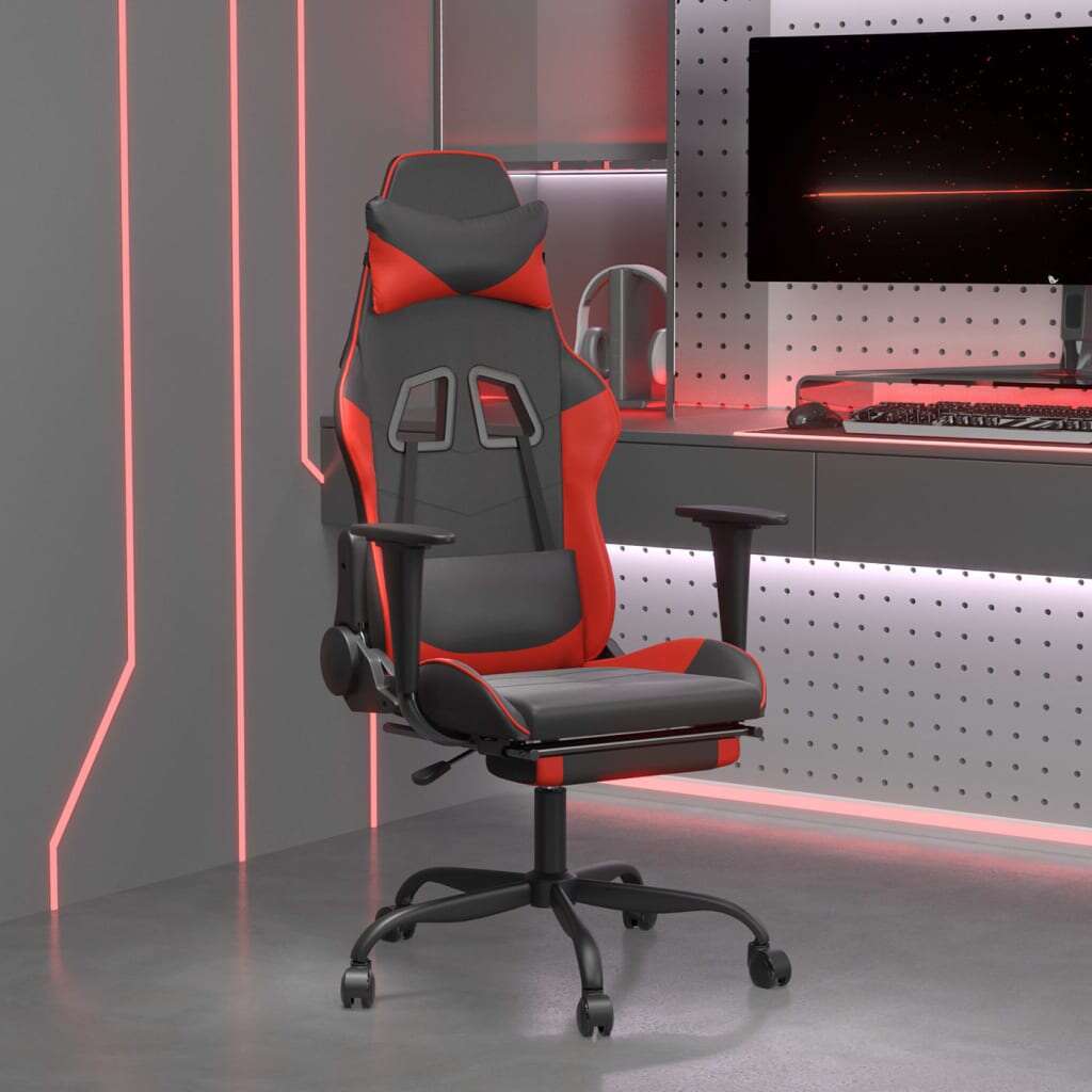 Vidaxl masszás funkciós gamer szék - fekete-piros