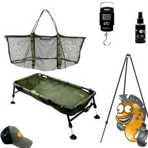 Pontybölcső szett, tartalmazza a Delphin TeleSAFE+ pontybölcsőt, mérleget, fertőtlenítőt, mérlegelő eszközöket és kiegészítőket - Halvédelem