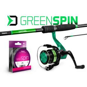 Delphin GreenSPIN pergető szett, 210cm, 30g dobósúly, orsóval és zsinórral - Pergető szett