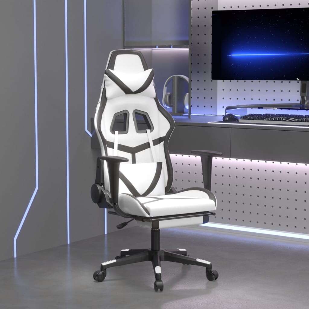 Vidaxl masszázs funkciós gamer szék - fehér-fekete