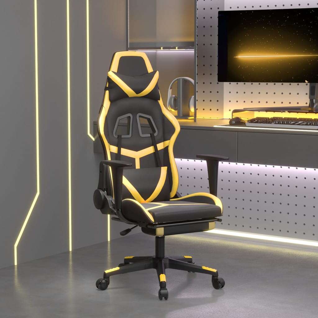Vidaxl masszázs funkciós gamer szék - fekete-arany