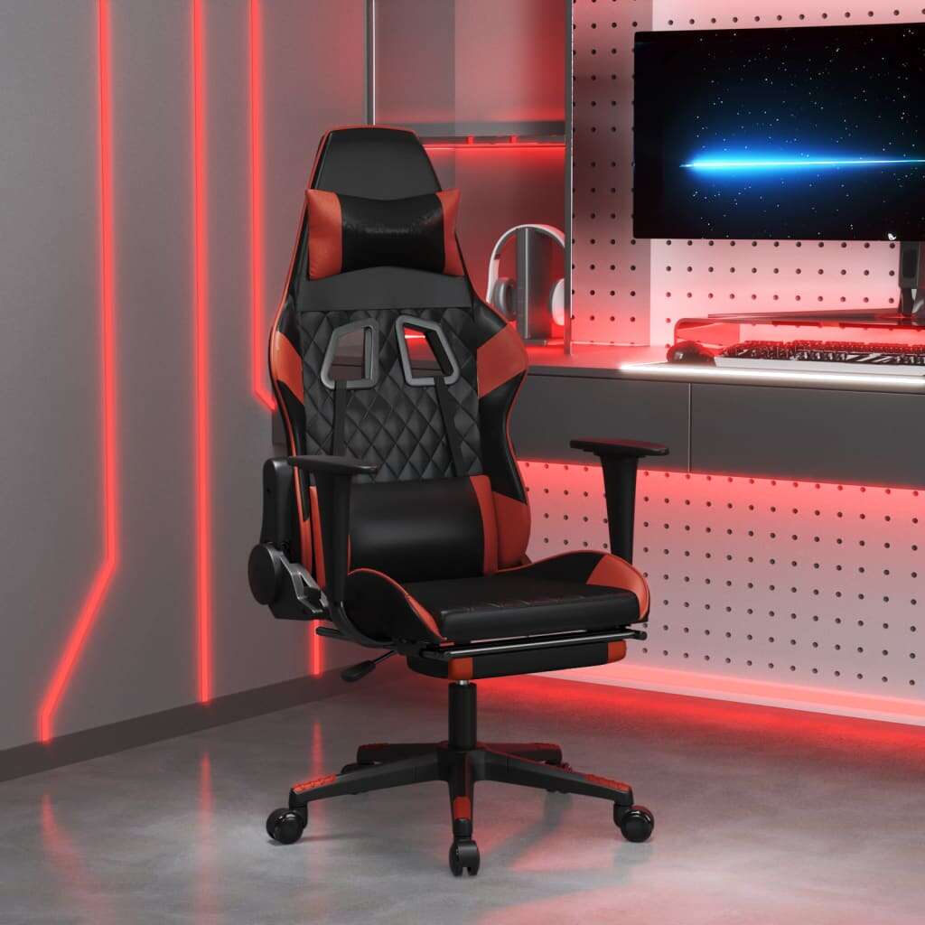 Vidaxl masszázs funkciós gamer szék - fekete-vörös