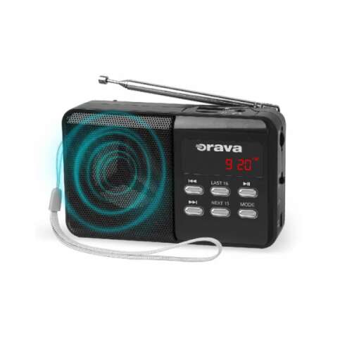 Orava RP-140B Hordozható FM Rádió - Újratölthető Akkumulátorral