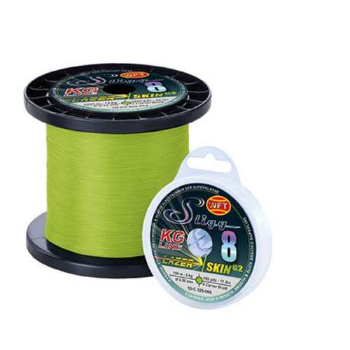 WFT Sligg 8 Lazer Skin G2 150m 17kg 0.18mm Chartreuse Fonott Horgász Zsinór
