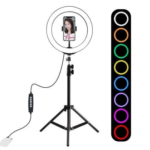 Puluz 1.1m RGBW LED ring light with tripod, perfect for vlog, stream, and smartphone photography