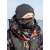 Fox Rage Thermal Camo Snood, fekete camo, egy horgász férfi viseli