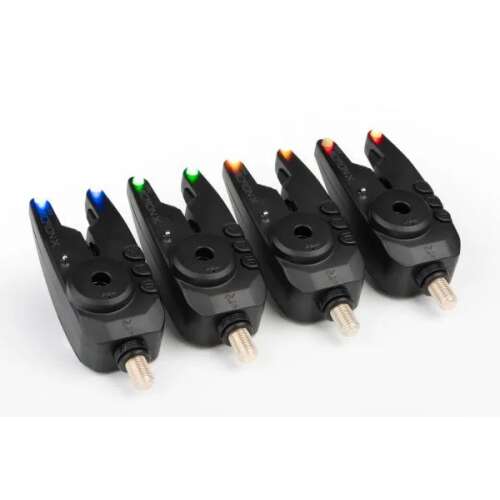 Fox Mini Micron X kapásjelző, fekete, 4 darabos készlet különböző színű LED-ekkel