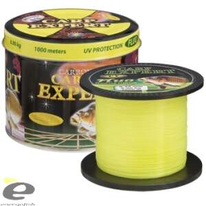 Carp Expert UV Fluo Monofil Zsinór, 0,25mm, 1000m, Sárga, Fémdobozban - Expert