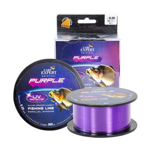Carp Expert Original Lila 0,20mm 300m UV Védelemmel Horgász Zsinór, Monofil, Párhuzamos Tekerés - Expert