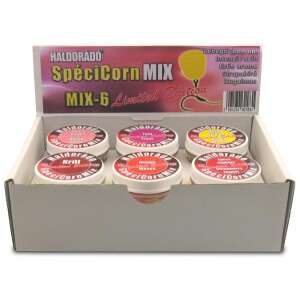 Haldorádó SpéciCorn MIX Limitált kiadás - 6 íz egy dobozban, 6 üveg kukorica csalit tartalmaz - Mesterséges horogravaló