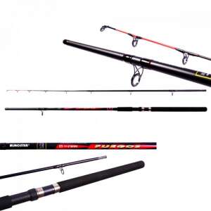 Eurostar D-Max Fuegos 300 cm csónakos horgászbot, kompozit anyag, erős, alumínium-oxiddal bevont SIC gyűrűk, EVA markolat, ABS orsótartó - Harcsázó bot