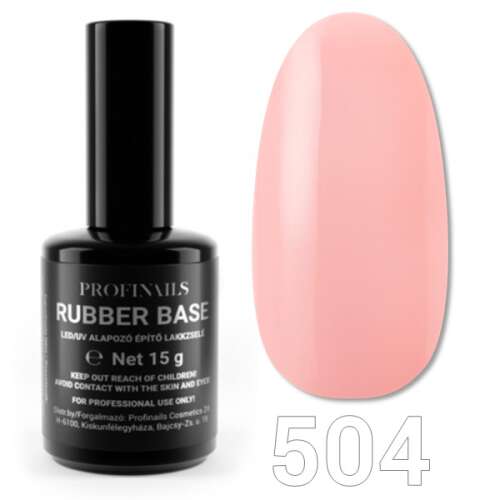 Profinails Rubber Base LED/UV alapozó építõzselé 15g No. 504, rózsaszín gél lakk üveg - Profinails