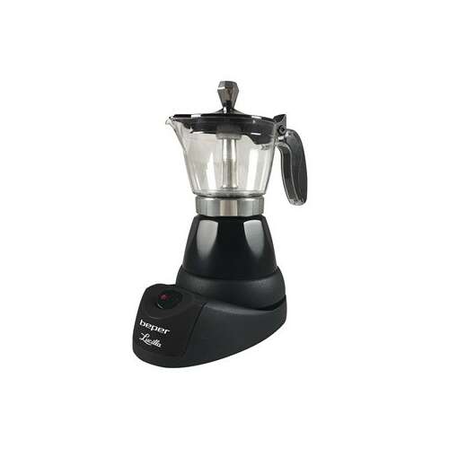 Beper Lucilla Electric Espresso Coffee Maker, black, 3 cups