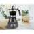 Beper Lucilla electric espresso coffee maker, black, 3 cups, with coffee