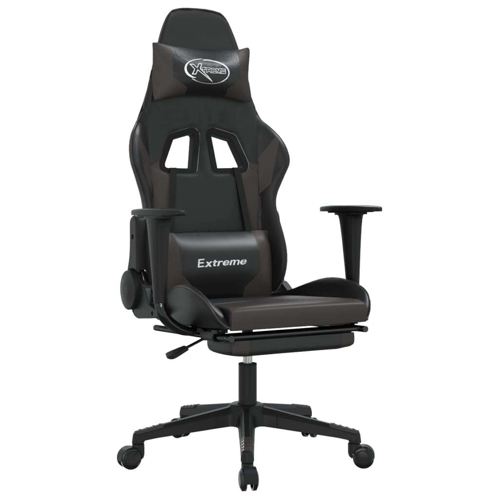 vidaXL masszázsfunkciós Gamer szék - fekete-szürke
