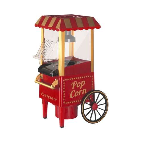 Červený stroj na popcorn Beper BT.651Y v retro štýle