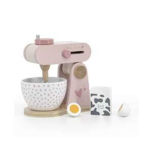 Label Label rózsaszín fa játék robotgép tál, tej doboz és tojások - Label Label