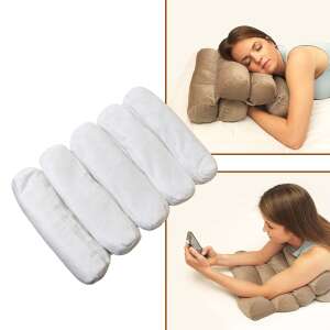 Multifunctional ergonomic pillow with 5 cylinders, for sleeping, reading, and watching TV, white - Pillow