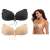 Self-adhesive push-up bra for low-cut or backless dresses, A-B cup size, black and beige, worn by two women