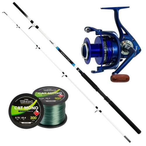 Kamasaki Super Cat 300 cm harcsázó bot szett, tartalmazza a botot, az orsót és a zsinórt