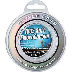 Savage Gear 100% Soft Fluorocarbon Angelschnur, 0.74mm, 20m, Klar - Angelschnüre