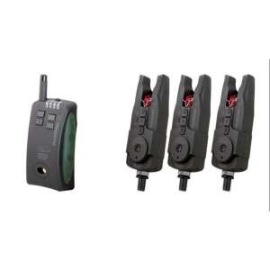 K-karp Pulsar ADS Mini 3+1 elektromos kapásjelző szett, horgász kapásjelző szett vevővel és 3 kapásjelzővel - Fonott zsinór