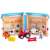 Wooden farm playset with foldable house, animals and accessories, farm house playset, wooden farm toys, farm playset for kids