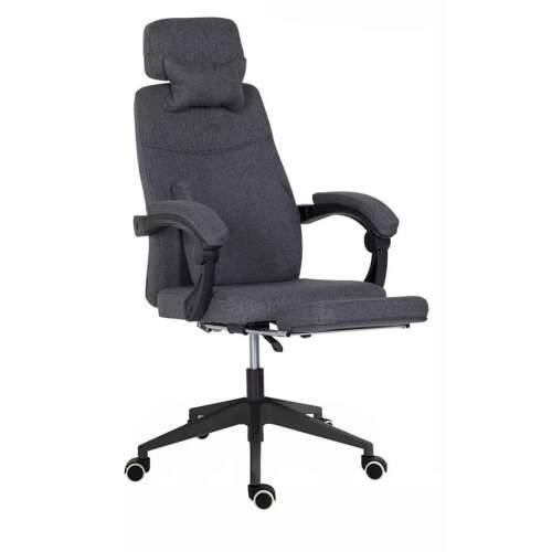 Timeless Tools office chair with headrest and footrest, dark gray