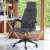 Timeless Tools office chair with adjustable headrest and footrest, dark gray, in a home office setting