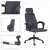 Timeless Tools office chair with adjustable headrest and footrest, dark gray