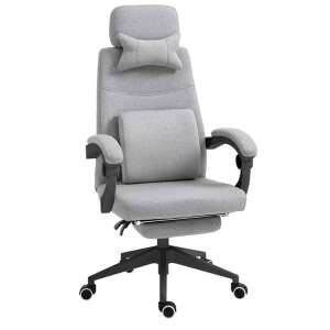 Timeless Tools office chair with headrest and footrest, light grey - Furniture