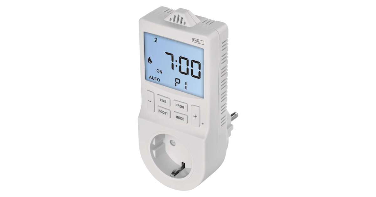 2-in-1 Steckdose digitaler Thermostat mit Zeitschaltfunktion, schuko