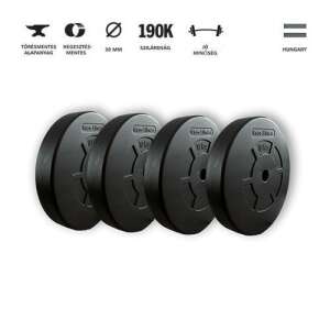 GazoFitness® 4x10 kg závažie, 31 mm vnútorný priemer, čierne, pre domáce fitness centrum alebo fitness štúdio - Posilňovanie