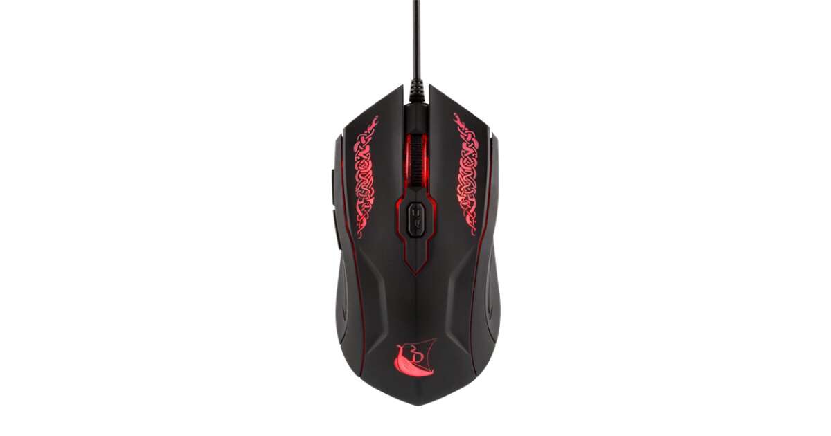 Konix Drakkar Mouse gaming cablato Heimdall per PC - 9 pulsanti - Risoluzione 4.000 DPI - Cavo da 1,7 m - Retroilluminazione 5 colori