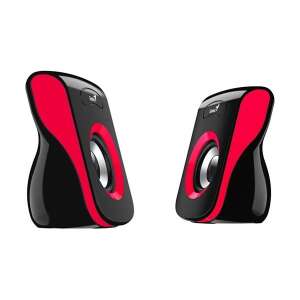 Genius Hangszóró 2.0 - SP-Q180 (3.5mm Jack, USB-s Tápellátás, 3W, Fekete/Piros)