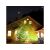 Disco ball Christmas LED projector illuminating a house facade with festive lights.
