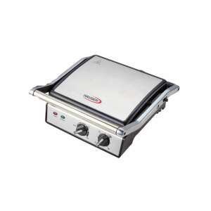 Hauser CG-420 kontakt grill, 2000W, rozsdamentes acél, tapadásmentes, állítható termosztát, időzítő, 3 grillezési pozíció - Hauser