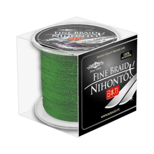 Mikado Nihonto Fine Braid Zsinór, 0.14mm, 300m, Zöld - Fine