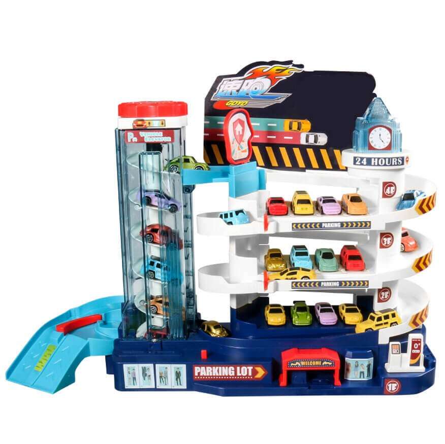 Springos Homkey 3 szintes parkolóház + 4 db kisautó