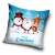 Poszewka na poduszkę z motywem Świętego Mikołaja, bałwana i renifera