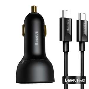 Baseus Superme 100W Dual Port Ładowarka Samochodowa z Kablem USB-C - Baseus Ładowarka samochodowa