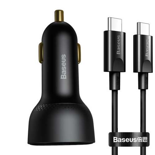 Baseus Superme 100W Dual Port Ładowarka Samochodowa z Kablem USB-C
