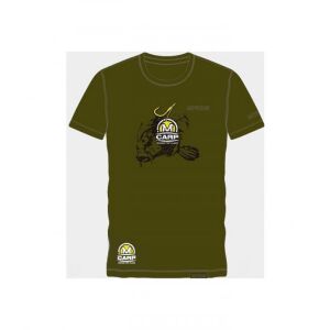 Mivardi MCW M-Carp horgász póló, zöld színben, ponty és horog mintával - Póló