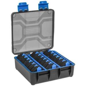 Preston Revalution horgász előke tároló doboz, 21 rekeszes, fekete és kék - Horgász doboz & láda
