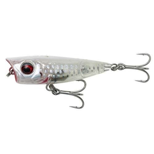 3D Minnow Popper 4.3cm 2.6g Lebegő Kristály Fehér Horgászcsali