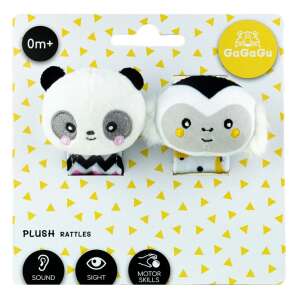 GaGaGu Plüsch Rassel Set - Panda und Affe, schwarz-weiß - Rasseln